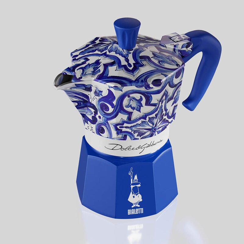 Bialetti D&G moka express 130 ml 3-kopper blå