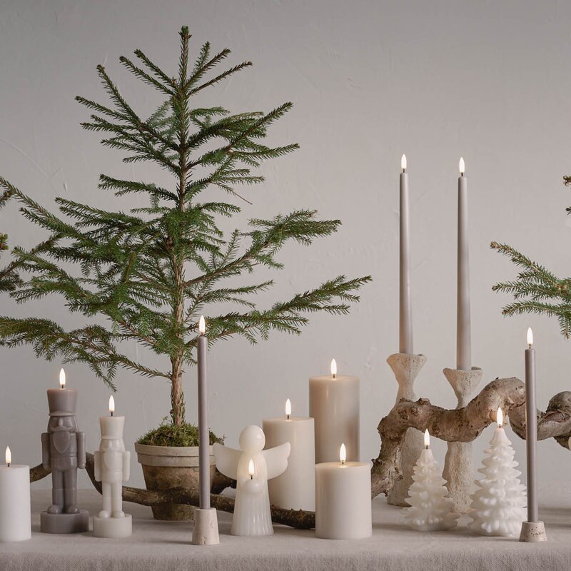 Uyuni Lighting Led kronelys 32x2,3 cm 2 stk slim sandstone