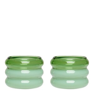 Design Letters Bubble. telysholder 2 stk 5,6 cm green/milky green 