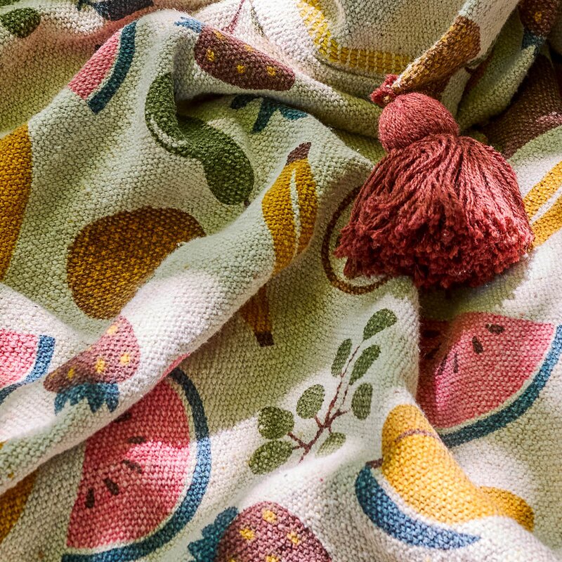 Bloomingville MINI Fruitta pledd 160x130 cm frukt