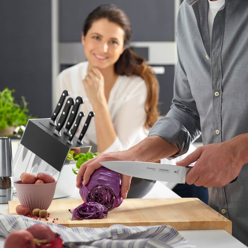 Tramontina Century knivblokk med kniver 7 deler svart