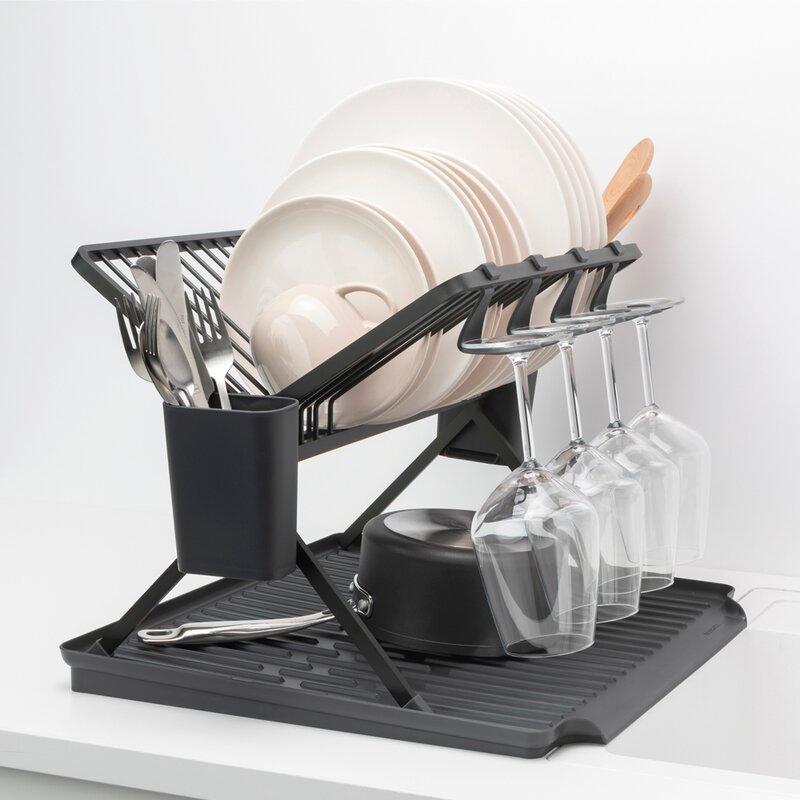 Brabantia SinkSide sammenleggbart oppvaskstativ 33x42x51 cm svart