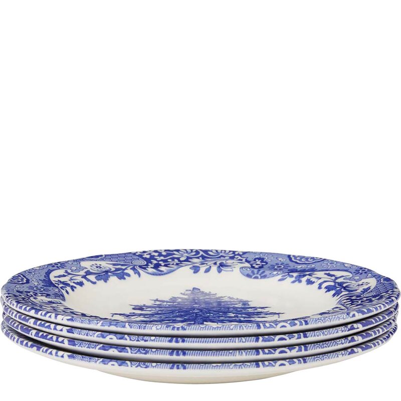 Spode Blue Italian Christmas Tree tallerken 20 cm blå/hvit