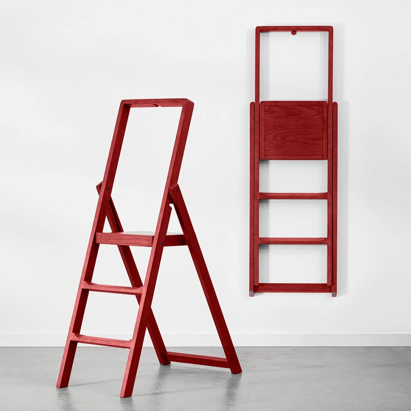 Design House Stockholm Trappestige i eik 45x132 cm rød
