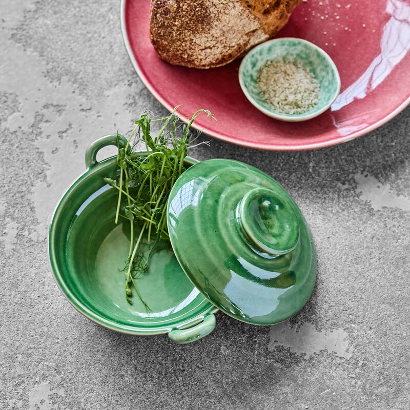 House Doctor Diva krukke med lokk 20x16,5x9,5 cm grønn