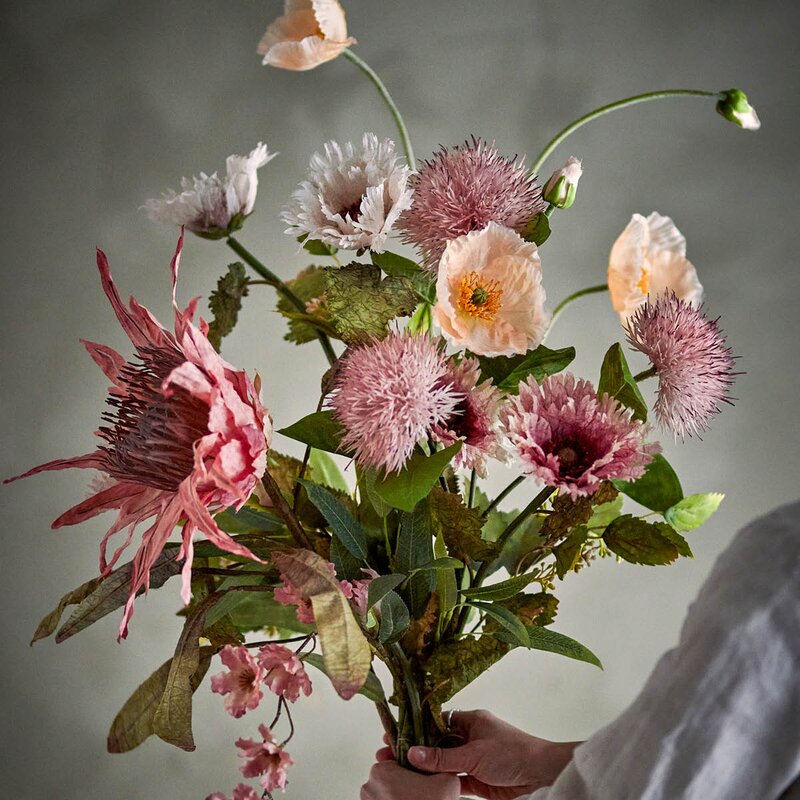 Bloomingville Dust bukett kunstige blomster 109 cm rosa