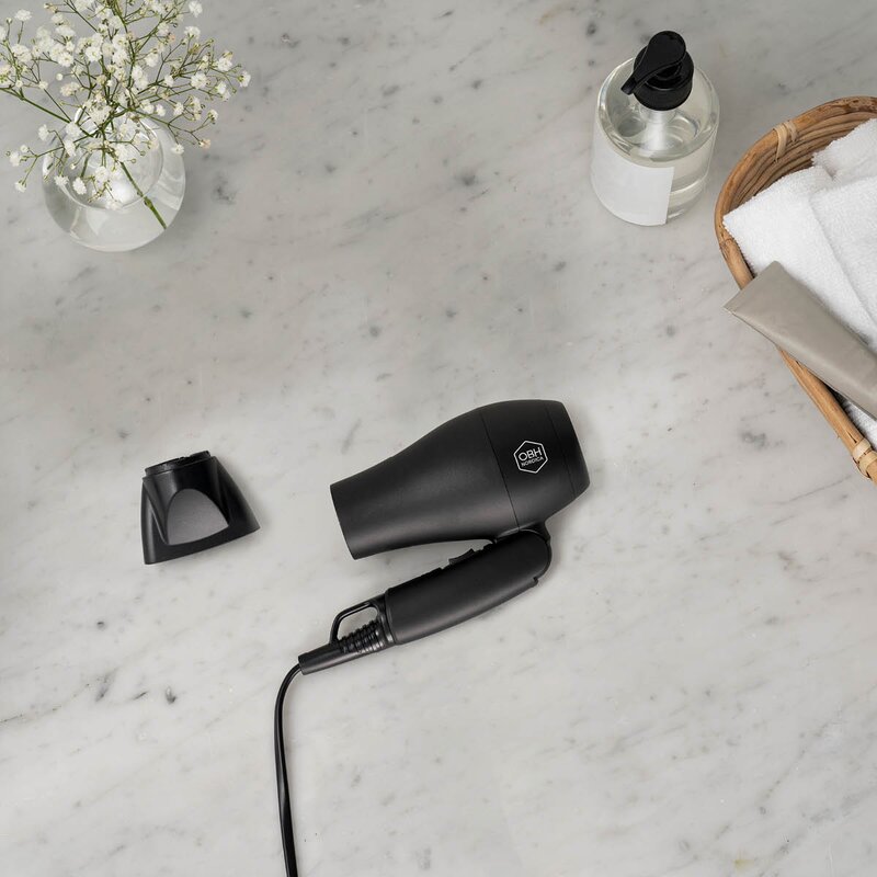 OBH Nordica Artist Dry & Go hårføner sammenleggbar 1100W svart