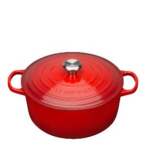 Le Creuset Signature støpejernsgryte rund 28 cm 6,7L cerise
