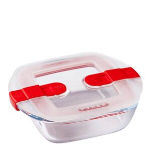 Pyrex Cook & Heat oppbevaringsboks 2,2L rød/klar