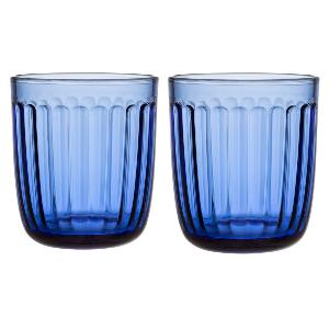 Iittala Raami glass 26 cl 2 stk ultramarinblå
