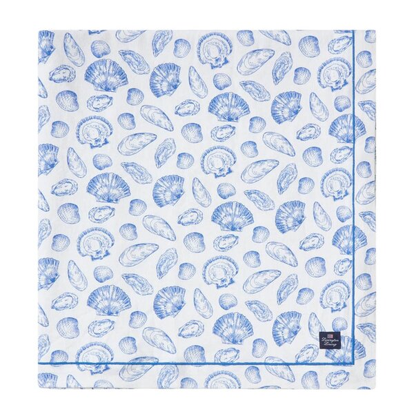 Lexington Duk 150x250 cm bomull skallprintet hvit/blå