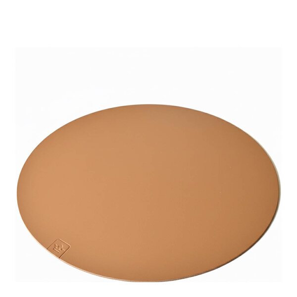 Nordan Home Bordbrikke i skinn rund 35 cm lys brun