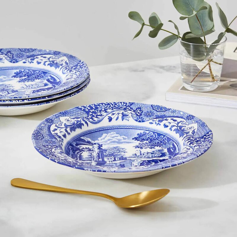 Spode Blue Italian tallerken dyp 23 cm blå/hvit