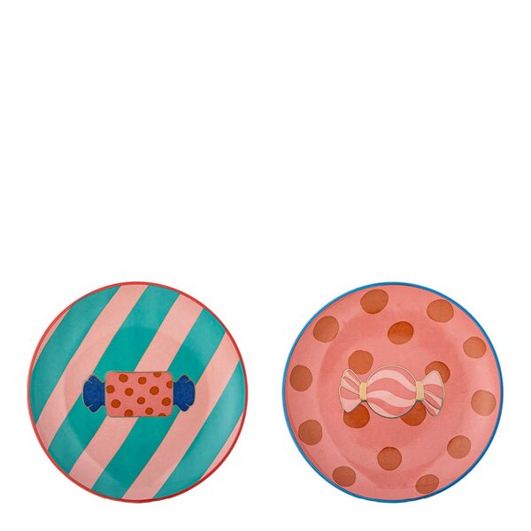 Bloomingville - Caramella tallerken 16 cm 2 stk rosa