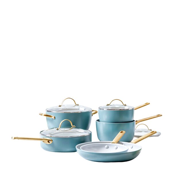 GreenPan Padova Reserve keramisk grytesett 10 deler Smokey Blue
