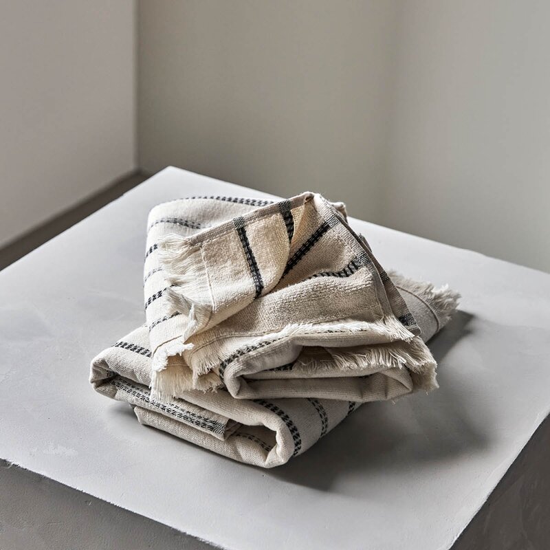 Meraki Håndkle 50x100 cm 2 stk offwhite/svart