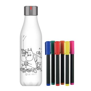 Les Artistes Bottle Up Mummi termoflaske 0,5 L med tusj hvit/multi