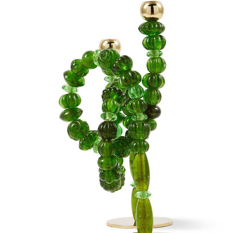 Pols Potten Beads lysestake 38 cm mørk grønn