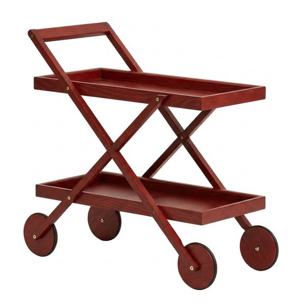 Design House Stockholm Exit serveringsvogn i eik 82x41 cm rød