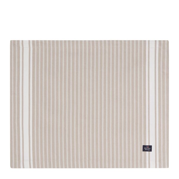 Lexington Icons stripete oxfordserviett 40x50 cm beige/hvit