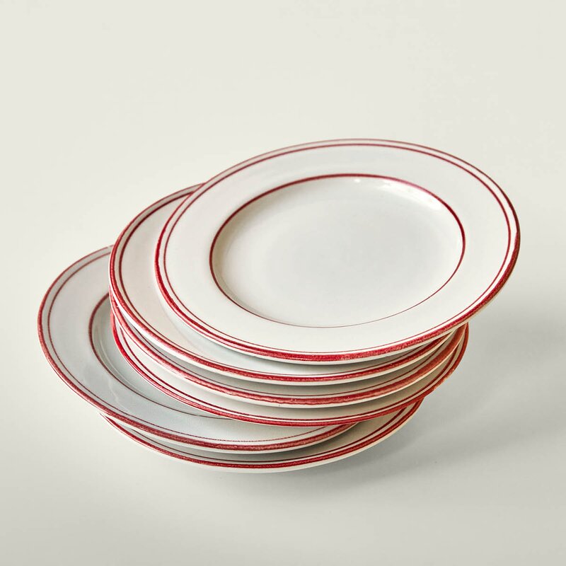 Nicolas Vahé Bistro lunsjtallerken 21 cm 2 stk rød/hvit