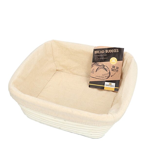 Birkmann Bread Buddies hevekurv firkantet med bomullsklut 25 cm