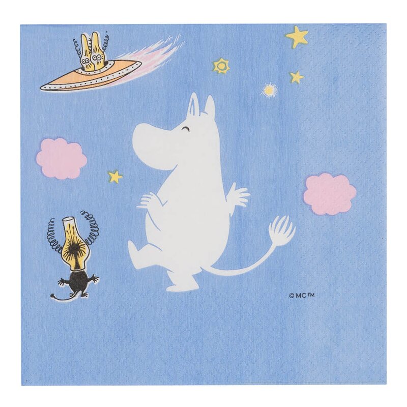 MoominArabia Mummi serviett 33x33 cm 20 stk Romeventyr blå