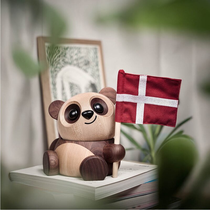 FableWood Bao Bao panda trefigur 16 cm ask/valnøtt