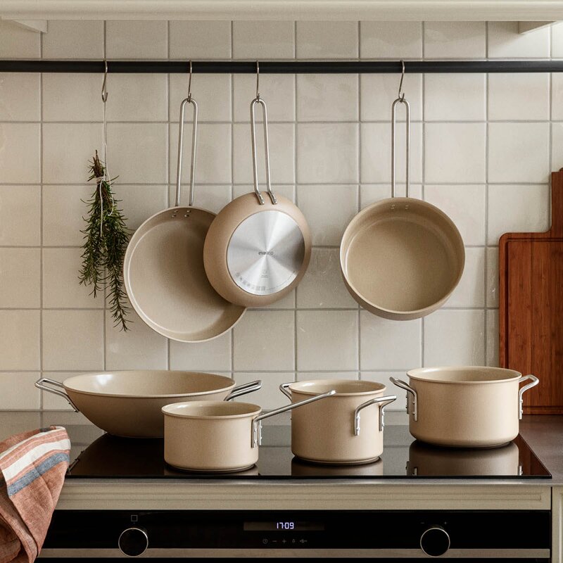 Eva Trio Beige Line grytesett 3 deler 1,8/2,5/3,8L keramisk