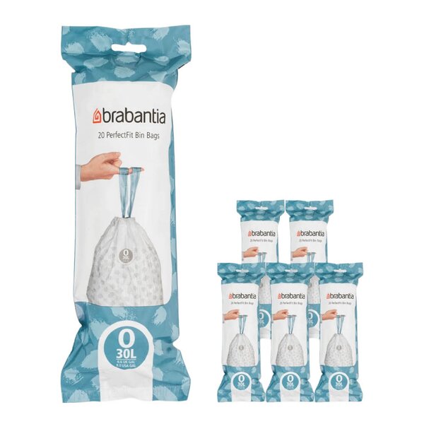 Brabantia PerfectFit avfallsposer 30L 120-pack kode O hvit