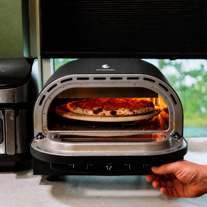 Gladkokken Elektrisk pizzaovn 2000W svart