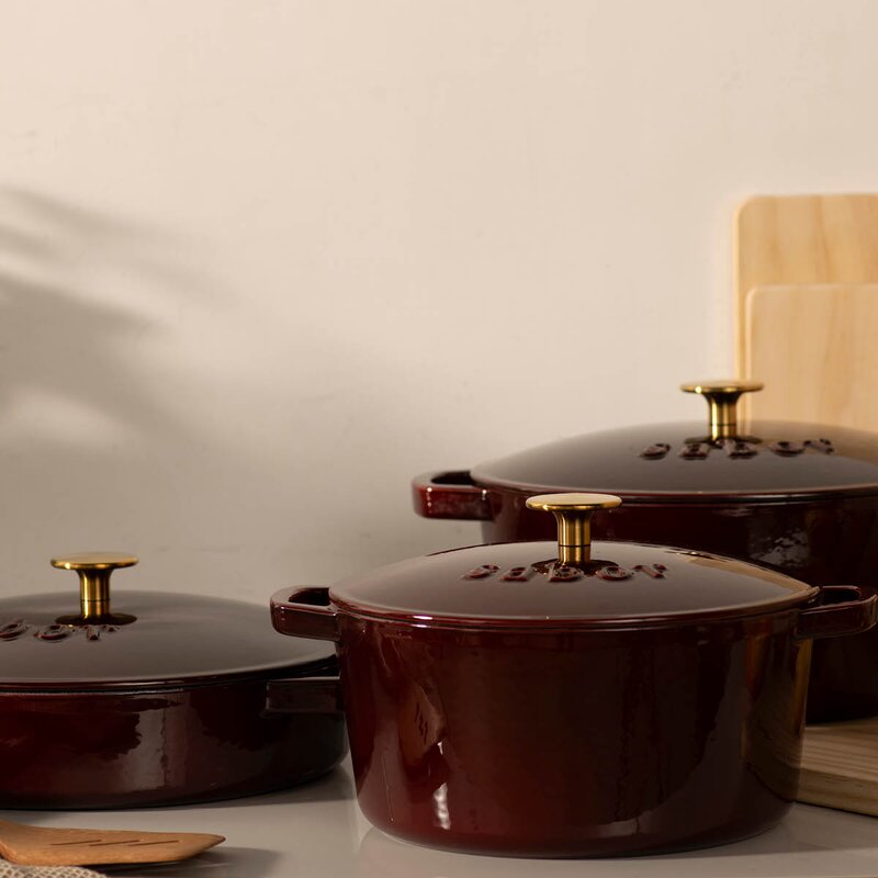 Sabor Classic buffetgryte 3,5L støpejern Zinfandel Brass