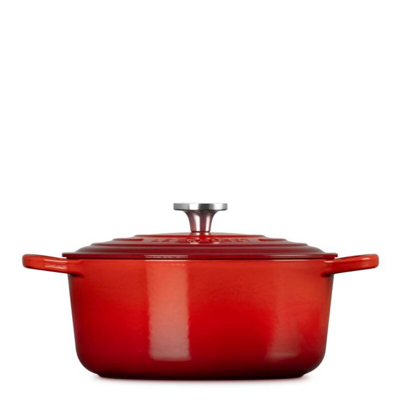 Le Creuset Signature støpejernsgryte rund 5,3L 26 cm cerise/crucible knob