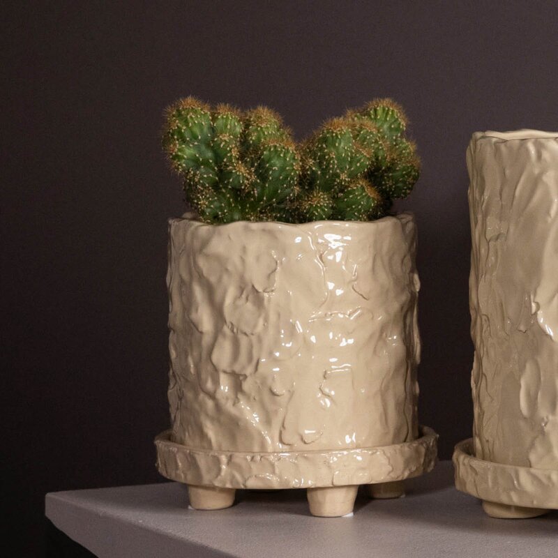 ByOn Muddy krukke S 17,5x18 cm beige