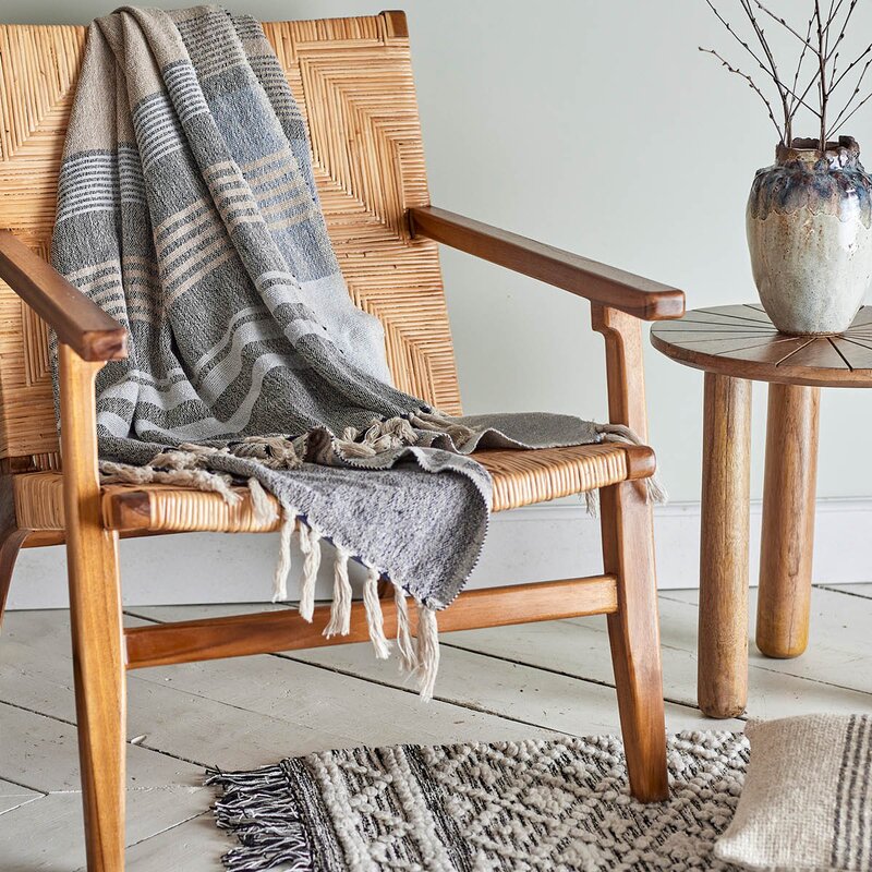 Creative Collection Pledd Ferrara 160x130 cm blå