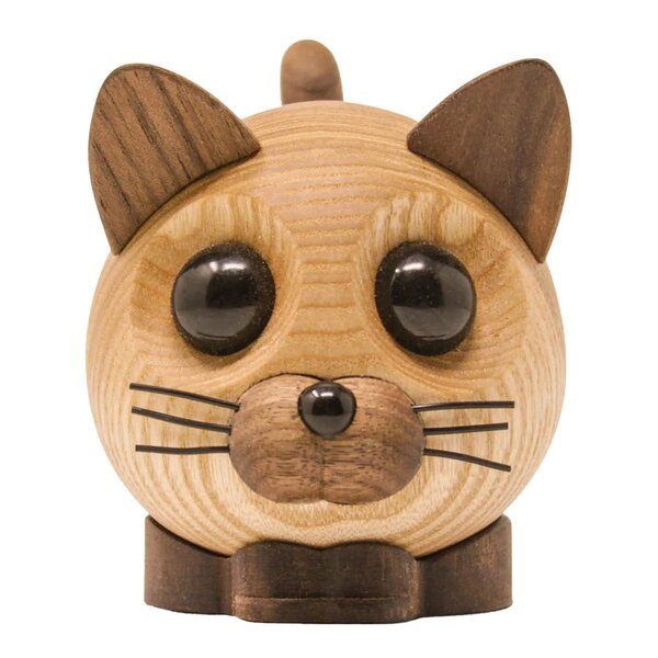 FableWood Felix katt trefigur 9 cm ask/valnøtt