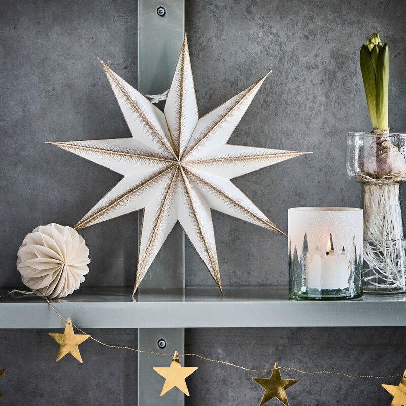 House Doctor 9 Point adventsstjerne 30 cm off-white champagne
