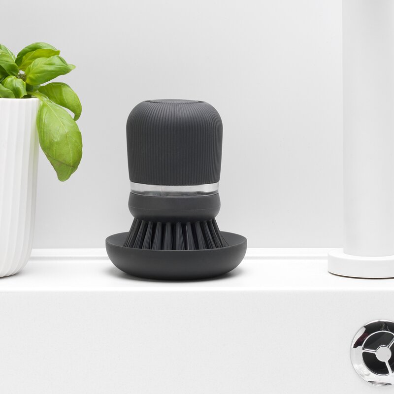 Brabantia SinkSide oppvaskbørste med såpedispenser mørk grå