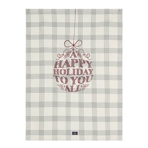 Lexington Original kjøkkenhåndkle Happy Holiday 50x70 cm hvit/grønn