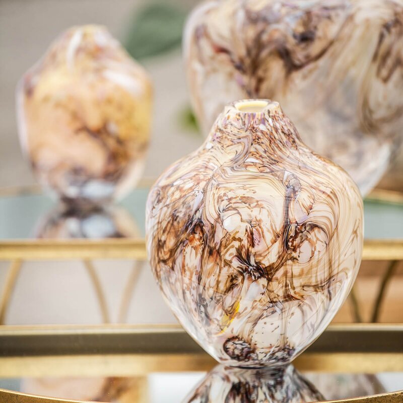 Magnor Unik skulptur kunstglass L 31 cm brun multi