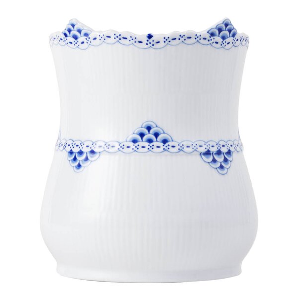 Royal Copenhagen Princess vintage vase 17 cm blå/hvit