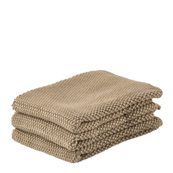 Zone Denmark Kjøkkenklut bomull 27x27 cm 3 stk khaki