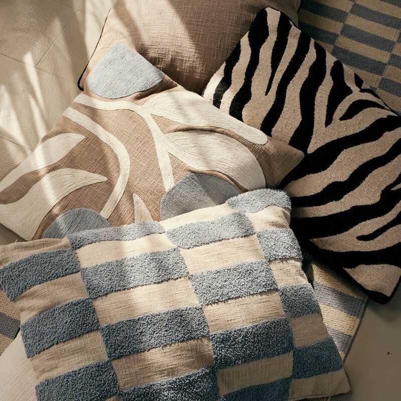 Broste Copenhagen Zebra putetrekk 40x60 cm svart/lys beige