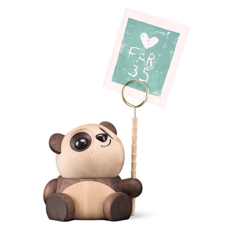 FableWood Bao Bao panda trefigur 16 cm ask/valnøtt