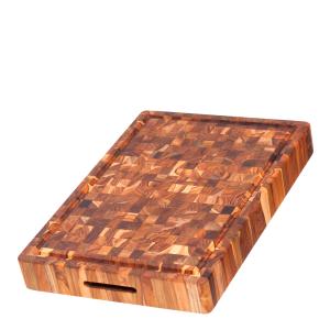 Teakhaus Butcher Block skjære- og serveringsbrett ekstra tykk 52x36 cm teak