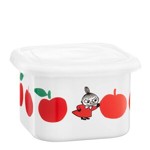 Muurla Mummi emaljeboks med lokk 0,67L røde epler