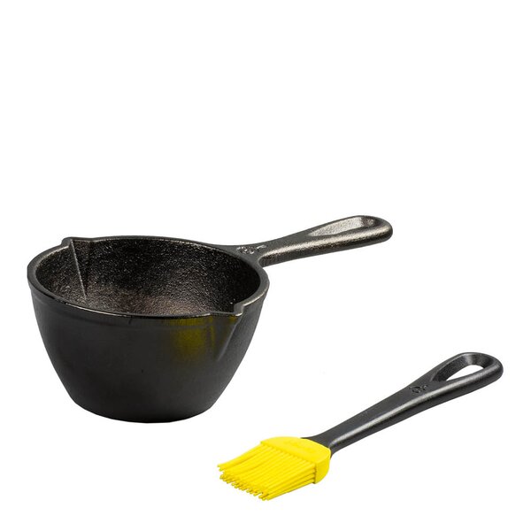 Lodge Cast Iron Sauskjele i støpejern med silikonbørste 24x14 cm