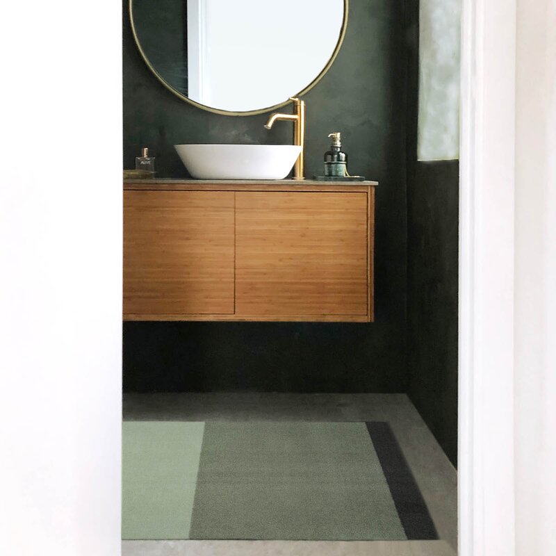 Tica Copenhagen Stripes horisontal gulvmatte 130x90 cm green