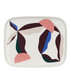 Marimekko Oiva Berry asjett 15x12 cm hvit/blå/rosa/vinrød