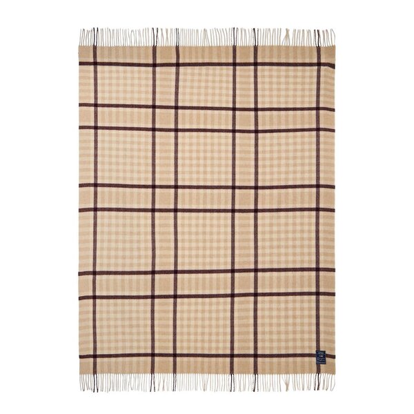 Lexington Rutete pledd ull 130x170 cm beige/fig